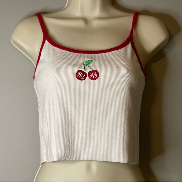 Forever 21 tank cherry “baby” crop top - Picture 1 of 2